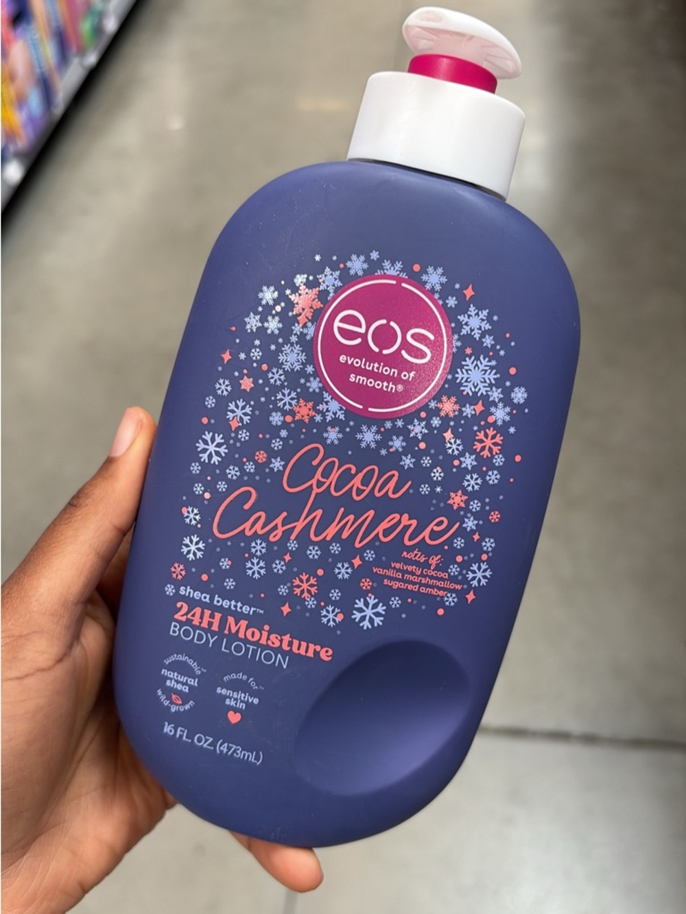 eos LIMITED EDITION Cocoa Cashmere Body Lotion — Purple with Pink Accents